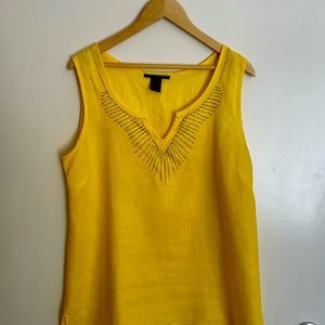 Linen yellow tunic good condition